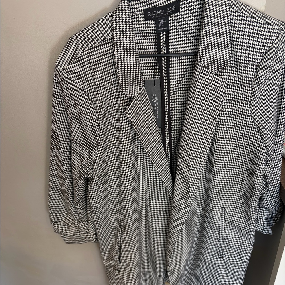 Rachel Zoe Monochrome Houndstooth Blazer